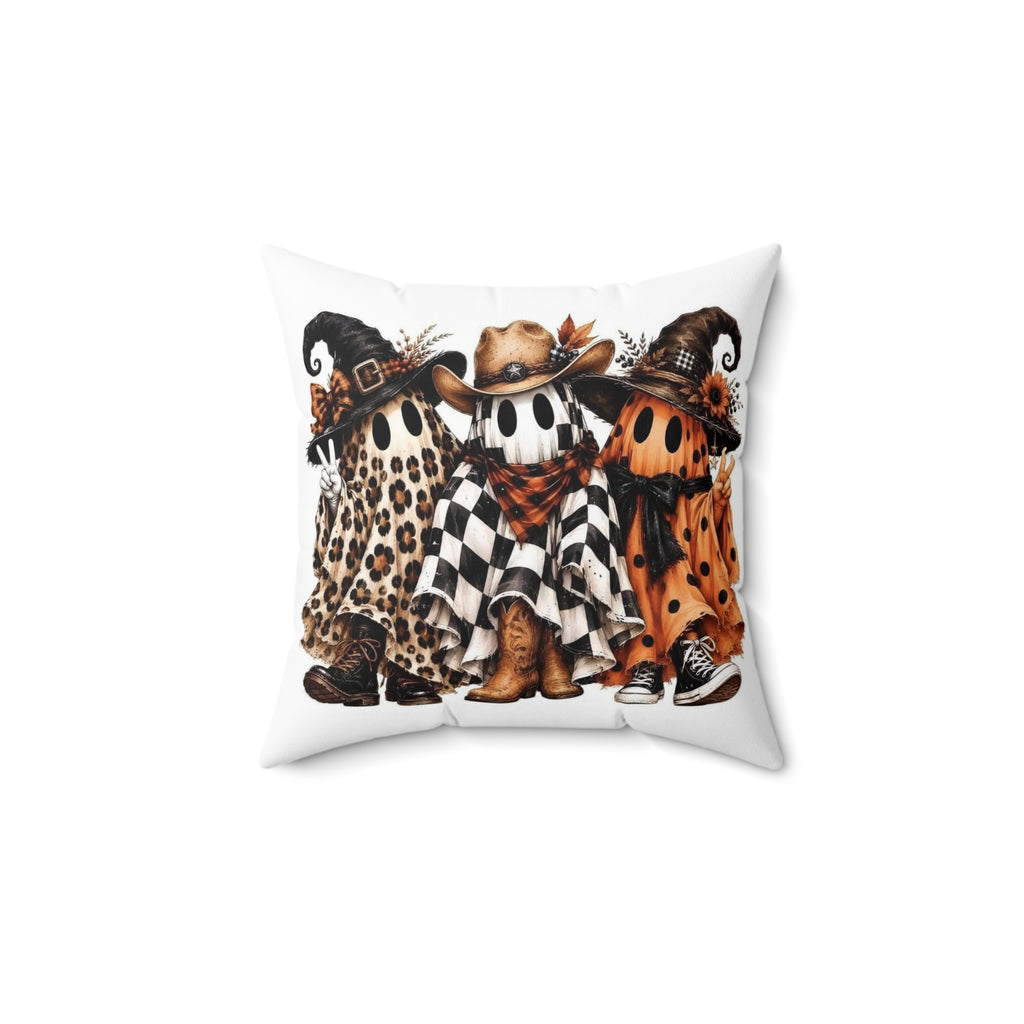 Halloween Gnomes Decorative Pillow — Cute Spooky Trio on White