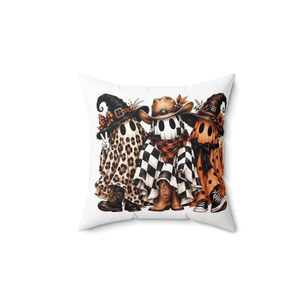 Halloween Gnomes Decorative Pillow — Cute Spooky Trio on White