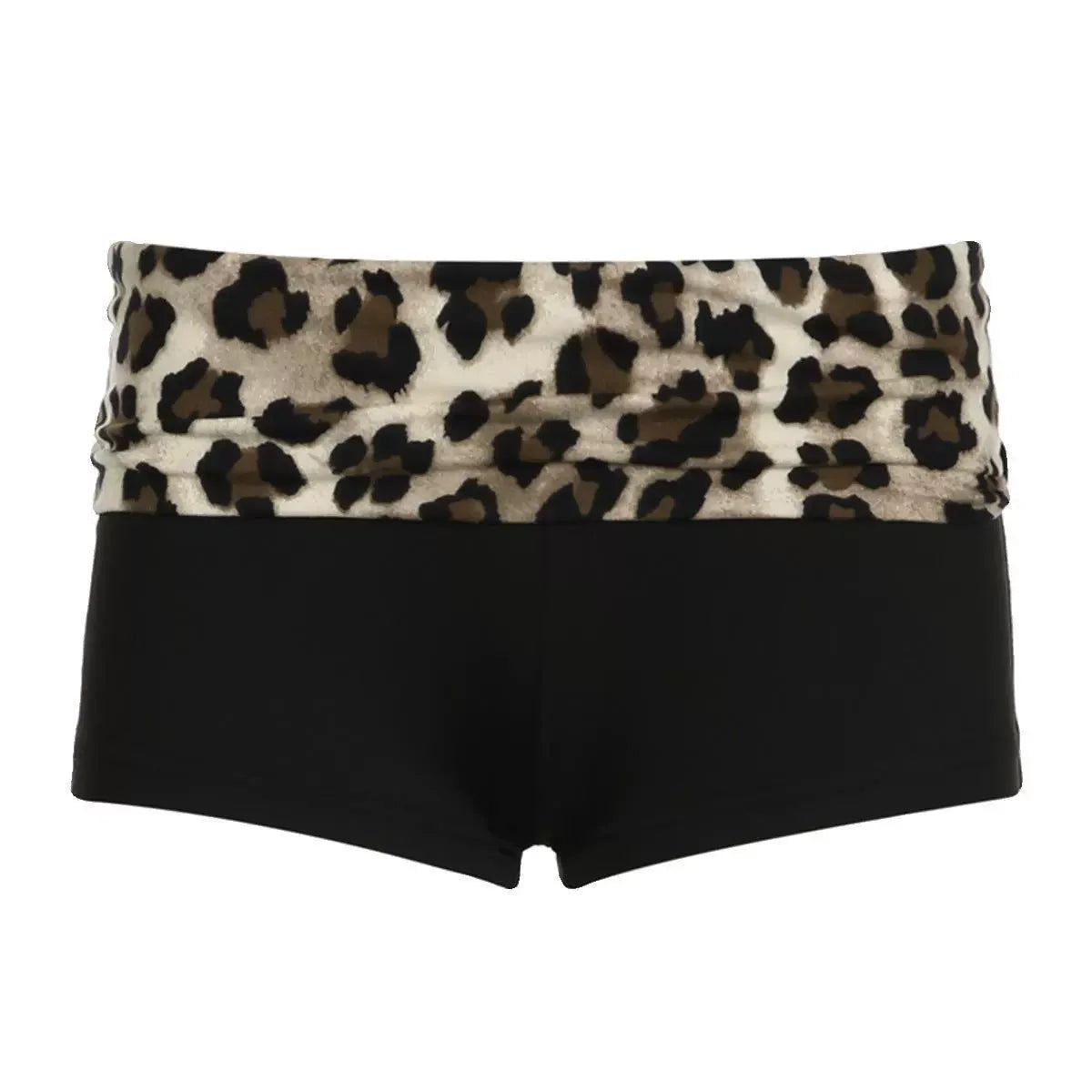 Leopard Low Waist Foldover Shorts