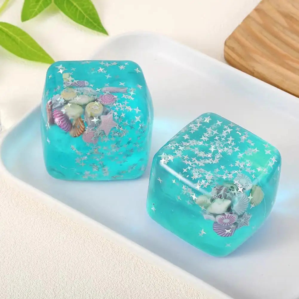 Enchanting Ocean Island Soft Ice Cubes Stress Relief Squeeze Toy Hand Exercise Calming Tool for Adults & Kids Anxiety Squishy To